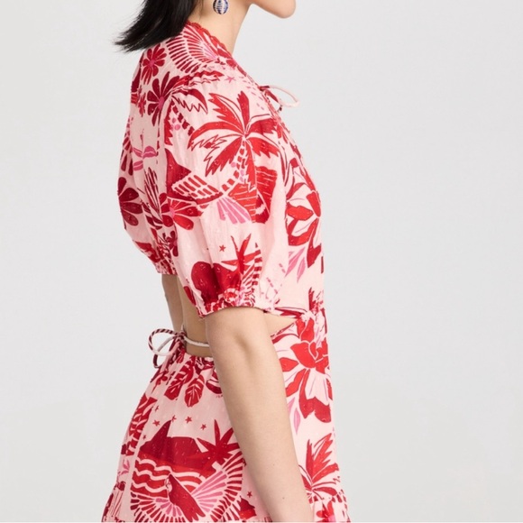 FARM Rio Red and White Floral Mini Dress - Picture 5 of 13